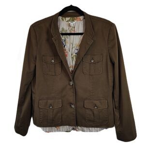 Blazer & Blouse Combo XL 16 Women's Liz Claiborne Sonoma Long Sleeve Floral